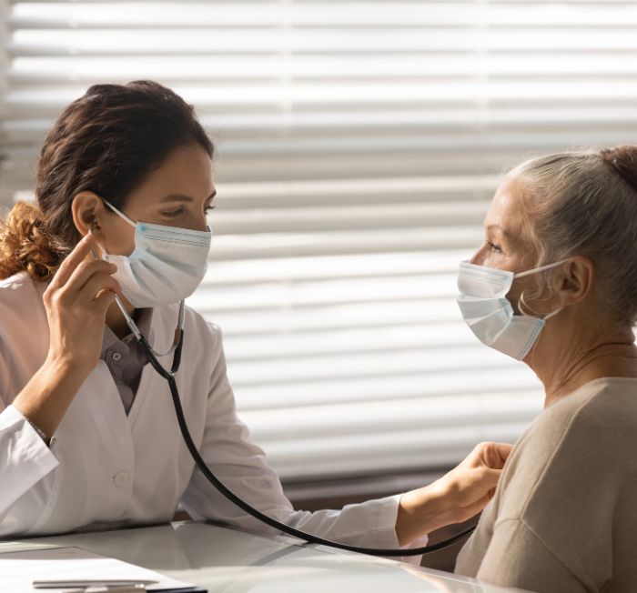 Doctor with patient